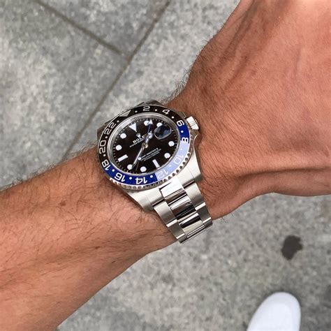 rolex gmt batman second hand|wearing rolex batman gmt.